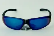 Sport Sunglasses For Men, 100% UVA-UVB Protection, Black / Blue Knot Reflective