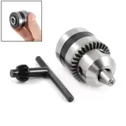 Drill Chucks 3/8-24UNF Threaded 1.5-10mm Capacity with Chuck Key Silver
