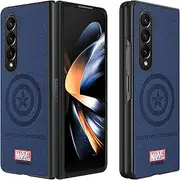 [IRON SPIDER] Case for Samsung Galaxy Z Fold 4 5G, with Superhero character Compatible Galaxy Z Fold 4 5G Leather Case BLUE