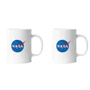 2x Geek Culture NASA Logo Mug Coffee/Tea Drinking Cup w/ Handle Round WHT 9.5cm