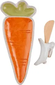 Mud Pie Easter Everything Plate Set, 9" x 4", Carrot