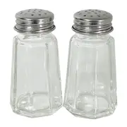 Dishy 7cm Mini Salt & Pepper Shakers in Glass & Stainless Steel