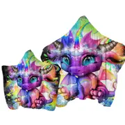 Cute Fantasy Creature Rainbow Lil Dragon Towel with Hood