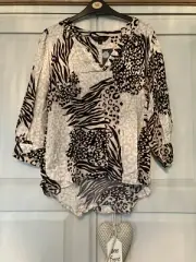 BNWT Dorothy Perkins Multi Colour Leopard Print Cut About Shirt size 10 small