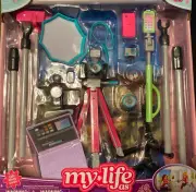 My Life As Vlogger 20 Piece Gray Teal Accessories Play Set for 18" Doll NEW