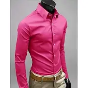 Men's Dress Shirt Collared Shirt Button Up Shirt Plain Formal Wedding Black White Yellow Pink Long Sleeve Shirt Collar Clothing Apparel
