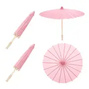 2 Pcs Paper Umbrellas ,16" Paper Parasol Umbrella for Craft,Pink