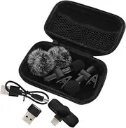 WHAMVOX Intelligent Noise Reduction Compact Lapel Mic Small Clip-on Mic for Interviews Type-c Usb Adapter