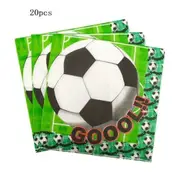 20Pcs Napkins Plates Soccer Tableware Party Supplies Football Birthday Decoration