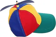 [WESIEVYA] Vibrant Cap Kids Baseball Hat Flat Brim Rainbow Hat Helicopter Novelty Baseball Cap for All Ages