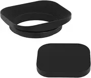 Haoge LH-E2T 49mm Square Metal Screw-in Lens Hood with Cap for Sony RX1 RX1R RX1RII Camera, Sony E 20mm f2.8, 28mm f2, 30mm f3.5, 35mm f1.8, 50mm f1.8, TE 24mm F1.8, 55mm F1.8, TFE 35mm F2.8 Lens