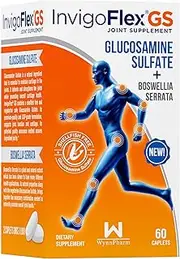 Glucosamine Sulfate (Shellfish Free, Sodium Free & Vegetarian Safe) Non GMO, Gluten Free - with Boswellia Serrata - Knees, Hands, Back, and Hip Premium Joint Pain Relief Supplement by InvigoFlex GS