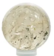 Natural Brazilian Quartz Hematite Ball Sphere Metaphysical Healing Mineral