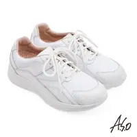 在飛比找momo購物網優惠-【A.S.O 阿瘦集團】機能休閒 萬步健康鞋 牛皮拼接透氣網