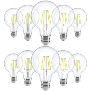 Sunco 10 Pack G25 LED Light Bulbs, Filament Edison Globe, Vanity Lighting Bul...