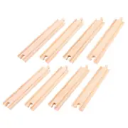2x 4pc Bigjigs 21.5cm Railway Long Straights Tracks Accessory Kids Wooden Toy 3+