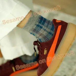 【現貨】復古拚色格紋中筒襪 秋冬襪子 韓國襪子 日本襪子 撞色風格 puma platform