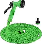 15m Expanding Hose - with 7-Dial Spray Gun, 2 Female Fittings and Threaded Tap Connector, Flexible and Lightweight, Anti Leak, Kink Free, Weather Resistant, 50ft