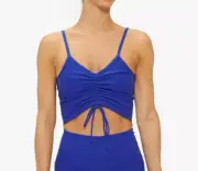 NWT Beyond Yoga Spacedye Ruched Centered Cropped Tank Sapphire Blue Size S NEW