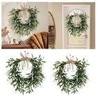 Artificial Olive Wreath Rustic Christmas Garland for Front Door Porch Window