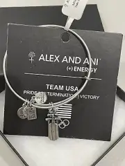 Alex and Ani Team USA ~Sled~ Russian Silver Bracelet NWT/Box/PRIDE-DETERMINATION