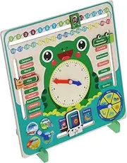 HONITANO Interactive Boys and Girls' Clock Time Learning Toy Preschool Calendar Educational Time Supplies