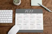 2022 Calendar Mouse Pad - Grey for Computer Office Gaming Desk Non-Slip