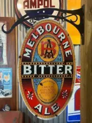 MELBOURNE BITTER METAL SIGN DOUBLE SIDED WITH HANGER HEAVY DUTY
