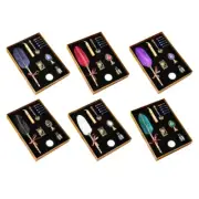 Retro Writing Quill Pen Exquisite Ornate Relief Pattern Design Feather Pen Kits