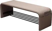 Golfaost Hallway Entryway Bench with Shoe Shelf, Multi-Functional Shoe Changing Stools Space-Saving Upholstered Storage Perch for Foyers, Living Rooms,80cm