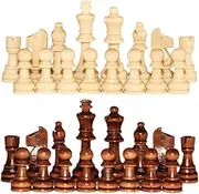 Generic 32 Wooden Chess Pieces for 1-2, Game Pawns for Home and Office