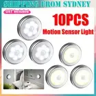 10Pcs Wireless LED Motion Sensor Night Light Wall Lamp Bedroom Indoor Lights AUS