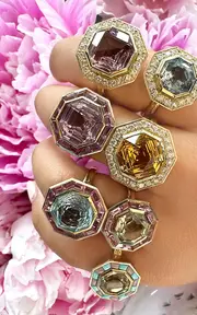 [Sig Ward] 14K Yellow Gold Aquamarine And Diamond Ring