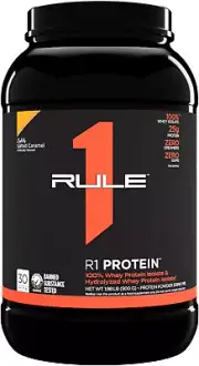 Rule1 R1 100% Whey Protein Isolate and Hydrolysate Protein Powder 1.98 Lb, Li...