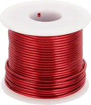 uxcell 12 Gauge Anodized Aluminum Craft Wire Bendable Bonsai Training Wire 98 Feet 2mm for Sculpting Crafts Wreath Floral Beading Jewelry Making, Red