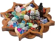 [outret] Crystal Tray Stones, Wooden Tray Essential Oils, Crystal Tray Large Bowl Decor, Decorative Crystal Display Tray, Crystal Tray Large Bowl Decor for Gemstones