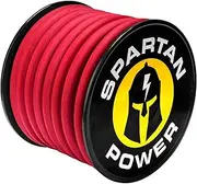 Spartan Power Welding Lead & Car Battery Cable - DIY Copper Wire, American Made Automotive Grade - 600 Volt, 1/0 AWG, 15 Foot, Red