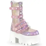 Demonia Ashes-120 Cyber Punk Goth Hologram Platform Boots