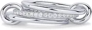 [PAVOI] 14K Gold Plated Interlocked Stackable Rings for Women | Statement Multi Ring Mixed Metals Stack | Cubic Zirconia Two-Toned Stacking Jewelry