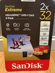 SanDisk Extreme 32GB Micro SD V30 microSDHC Memory Card Twin Pack 4K Class 10 U3