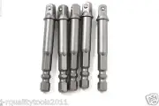 5 POWER EXTENSION BARS DRIVER BITS HEX SHANK 1/4"