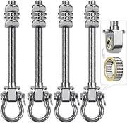 BeneLabel Set of 4 Swing Hooks Bearings, Hammock Attachment Wooden Beams M10 Heavy Duty Hanging Chair Suspension Concrete Ceiling 245 mm Stainless Steel Rotating Punch Bag Ceiling Mount Eyelet Hook