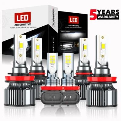 Para For Nissan Murano 2009-2014 Faros LED Hi/Low + Kit de luces antiniebla