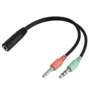 Microphone & Stereo Plug Adaptor 3.5mm Female To Male Socket Audio Accessory