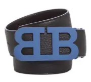 Bally 6303772 Mirror Buckle Adjustable Reversible Black Belt EU 95/US 38