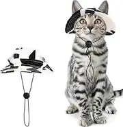Cat Hats for Cats Only, Sphynx Hat with Ear Hole, Kitten Headwear Mini Sun Caps, Summer Cat Cowboy Hats, Outdoor Sun Protection Pet Caps,Pet Costume for Pet Birthday Party, S Size (Black and White)