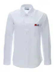 L/S Snr White Boys Shirt With Emb