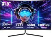 32 Inch 240Hz 1440P Gaming Monitor Curved, 2K QHD 2560 x 1440 1ms, Adaptive Sync