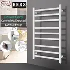 9 Bar SAA Electric Heated Towel Rail Rack Warmer Square Stainless Steel Silver