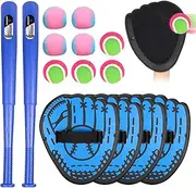 Teamaze Toss Baseball Hook and Loop Ball with Baseball Bat
